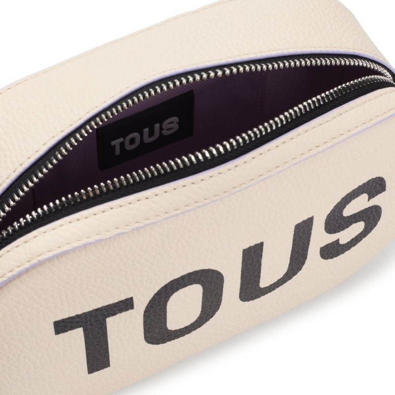 Bolsas Hombro TOUS leather Logo Lynn Mujer Beige | 3047INQYK