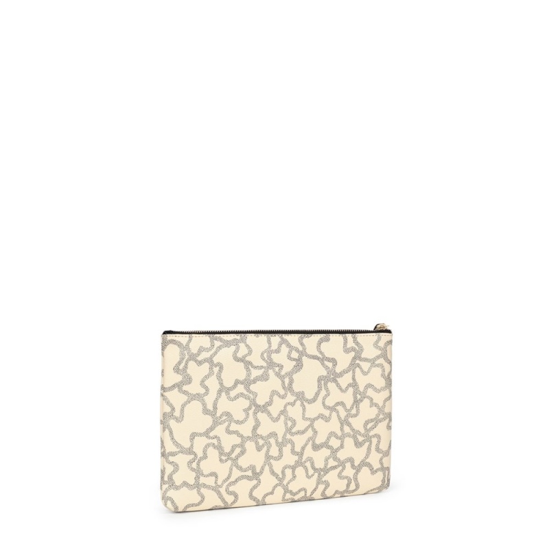 Bolsos De Mano TOUS Multi-Kaos Icon Clutch Bags Mujer Multicolor Beige | 1340EHTXD