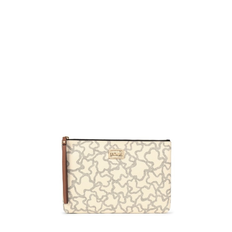 Bolsos De Mano TOUS Multi-Kaos Icon Clutch Bags Mujer Multicolor Beige | 1340EHTXD