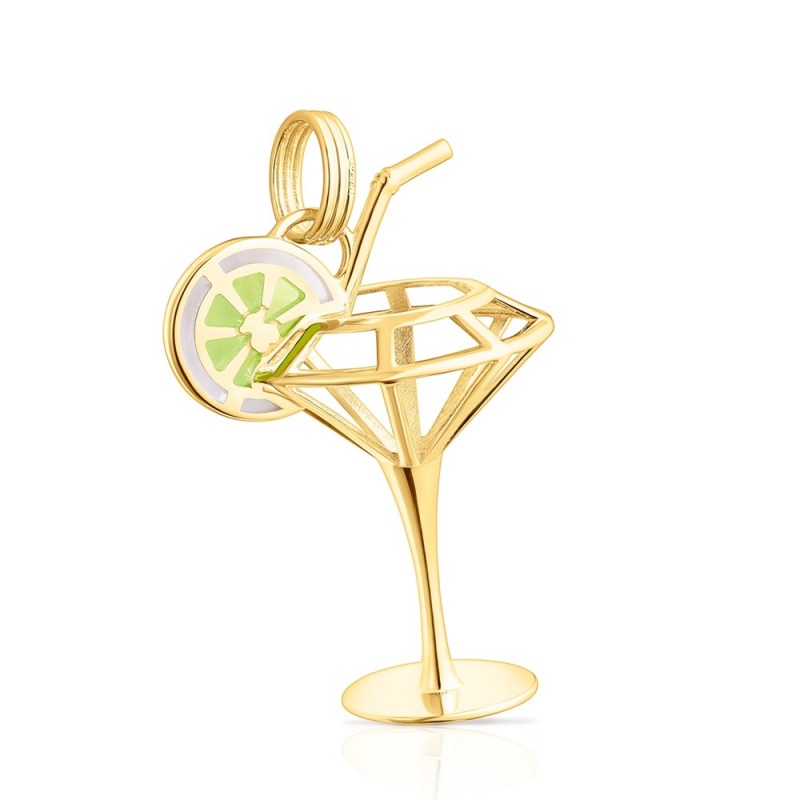 Colgantes TOUS 33-mm vermeil St. Tropez Cup 3D Enameled Mujer Plateados | 8513QTIXD