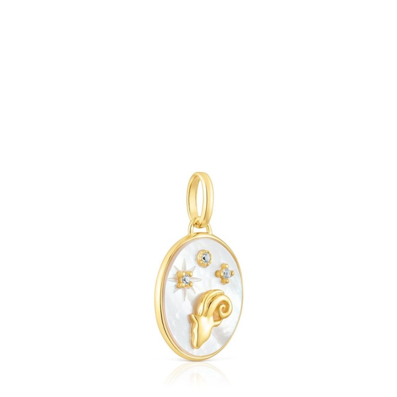 Colgantes TOUS Aries in vermeil with mother-of-pearl topazes Horoscope Mujer Plateados | 8726XPBYZ