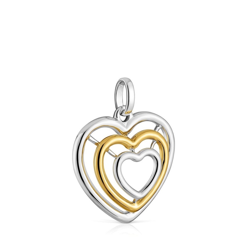 Colgantes TOUS Bickie two-tone triple heart Mujer Negros | 7910IRSLH