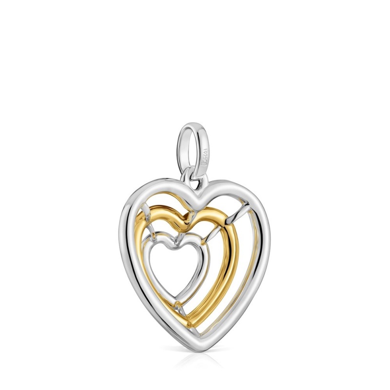 Colgantes TOUS Bickie two-tone triple heart Mujer Negros | 7910IRSLH