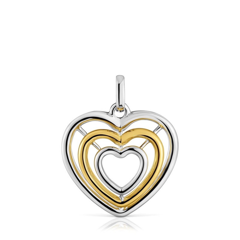 Colgantes TOUS Bickie two-tone triple heart Mujer Negros | 7910IRSLH