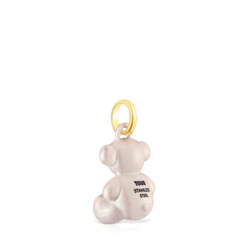 Colgantes TOUS Bold Bear white steel bear Mujer Blancos Grises | 3709SNHZU