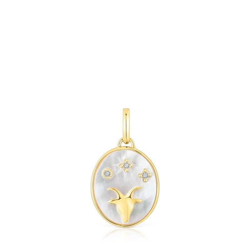 Colgantes TOUS Capricorn in vermeil with mother-of-pearl topazes Horoscope Mujer Plateados | 6543DGHCE