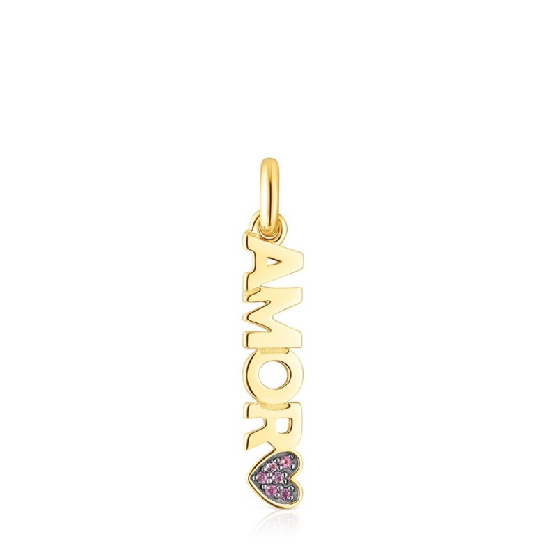 Colgantes TOUS Crossword Amor with amethyst Mujer Plateados | 3864HAUIJ