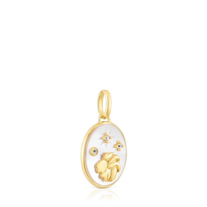 Colgantes TOUS Leo in vermeil with mother-of-pearl topazes Horoscope Mujer Plateados | 6794GWJBQ