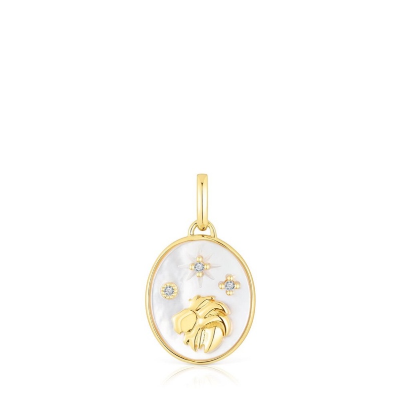 Colgantes TOUS Leo in vermeil with mother-of-pearl topazes Horoscope Mujer Plateados | 6794GWJBQ