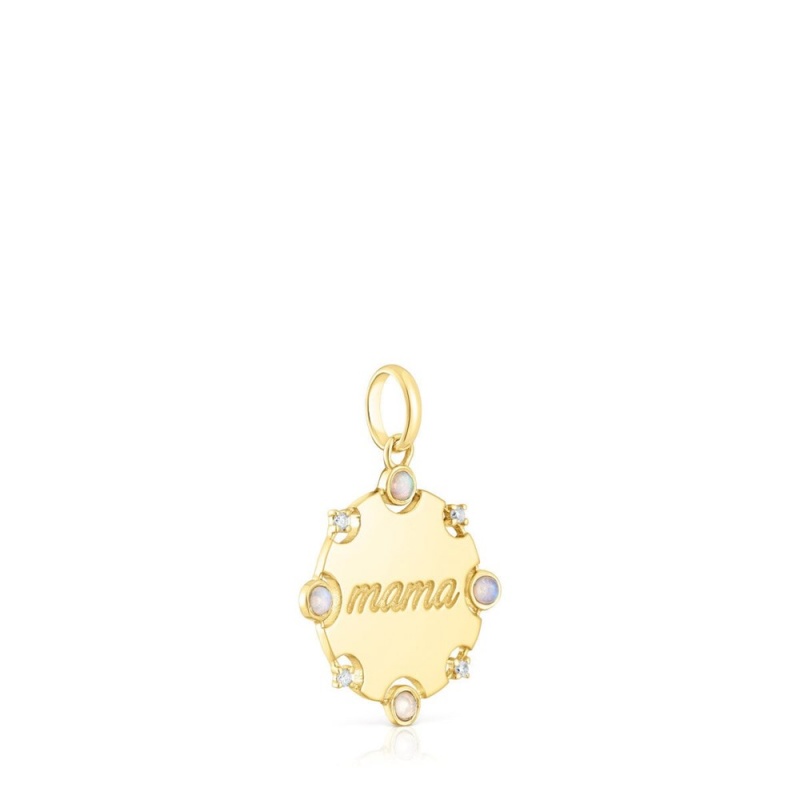 Colgantes TOUS Mama medallion with diamonds opal Mujer Dorados | 2430OCMTD