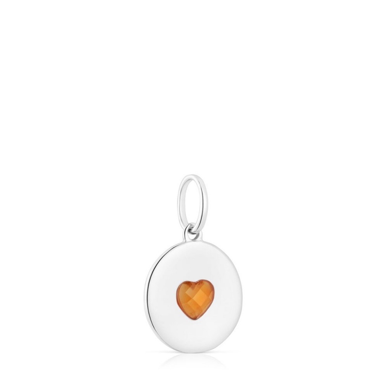 Colgantes TOUS Medallion with carnelian heart Aelita Mujer Plateados | 9680VRXDF