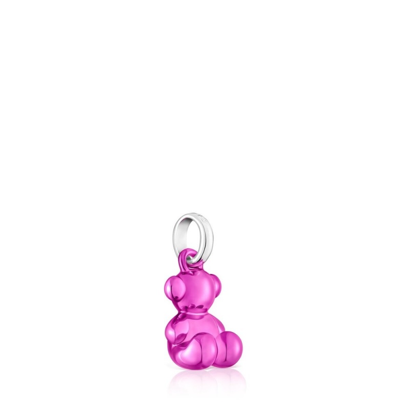 Colgantes TOUS Small Bold Bear steel bear Mujer Rosas Grises | 6245XPAJO