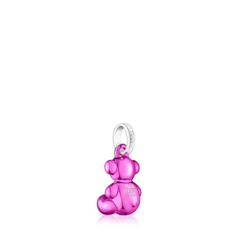 Colgantes TOUS Small Bold Bear steel bear Mujer Rosas Grises | 6245XPAJO