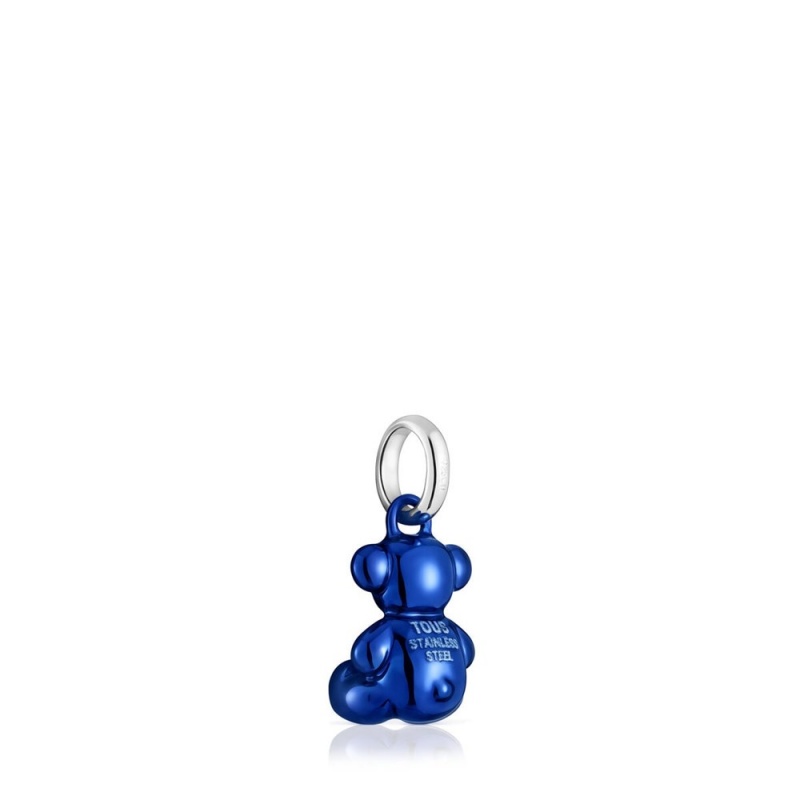 Colgantes TOUS Small Bold Bear steel bear Mujer Azul Marino Azules Grises | 8075RTFLZ