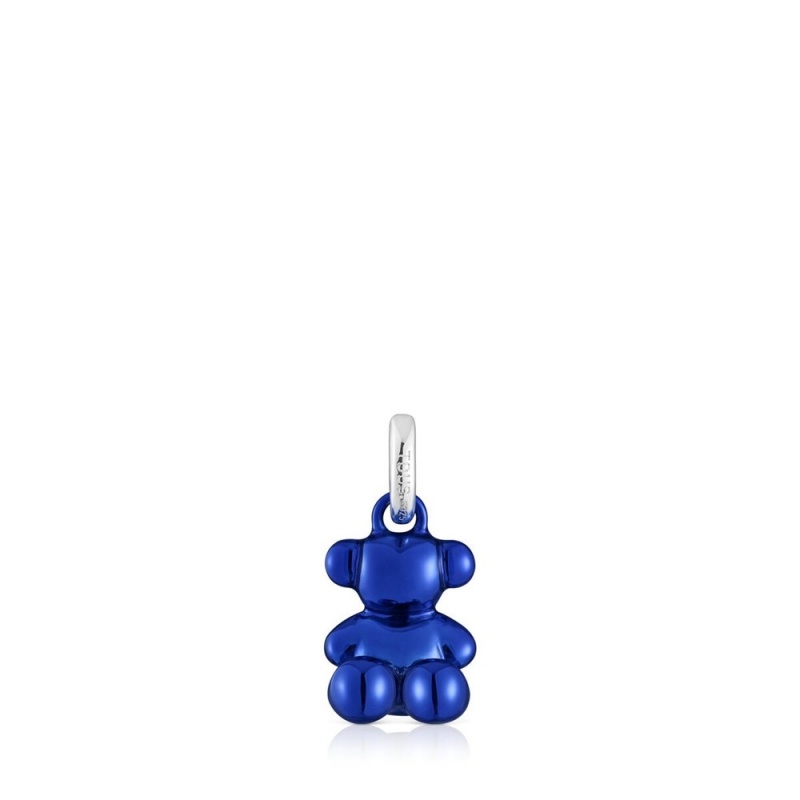 Colgantes TOUS Small Bold Bear steel bear Mujer Azul Marino Azules Grises | 8075RTFLZ