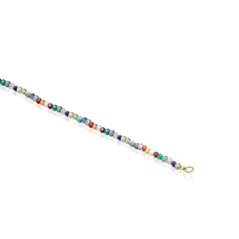 Colgantes TOUS Vermeil Good Vibes Choker with Gemstones Mujer Plateados | 5189OXEQV