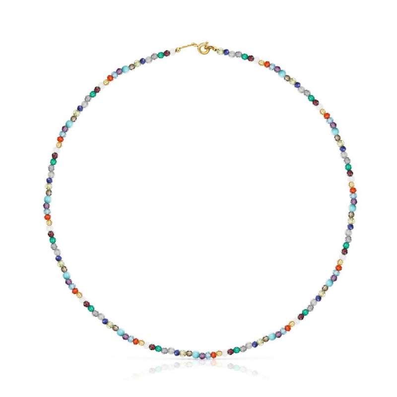 Colgantes TOUS Vermeil Good Vibes Choker with Gemstones Mujer Plateados | 5189OXEQV