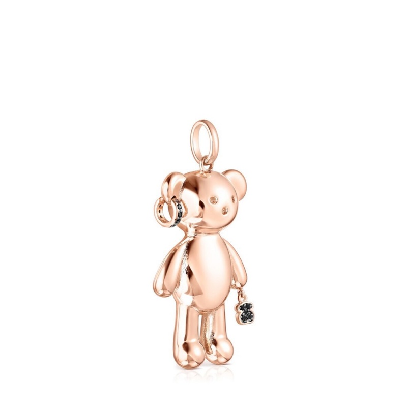 Colgantes TOUS Vermeil Teddy Bear punk with Spinels Mujer Rosas Plateados | 4081YPUZX