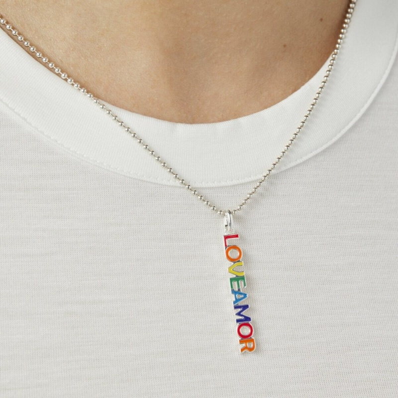 Colgantes TOUS enamel Pride Loveamor Mujer Plateados | 3592RUQIG