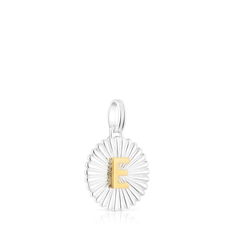 Colgantes TOUS vermeil Alphabet letter E medallion Mujer Plateados | 9765HZJLD