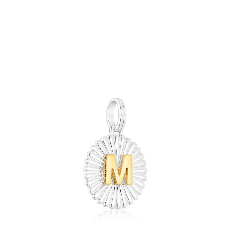 Colgantes TOUS vermeil Alphabet letter M medallion Mujer Plateados | 3485NMJCX