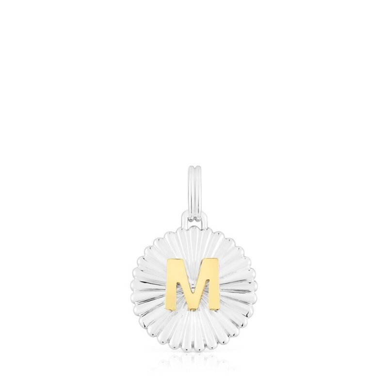 Colgantes TOUS vermeil Alphabet letter M medallion Mujer Plateados | 3485NMJCX