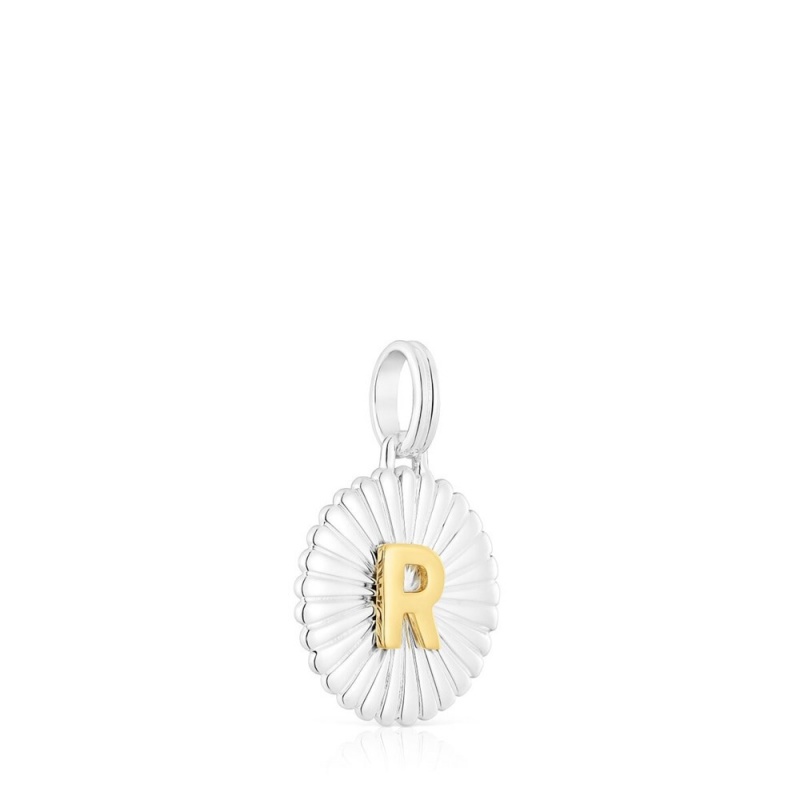 Colgantes TOUS vermeil Alphabet letter R medallion Mujer Plateados | 1032UYOFM