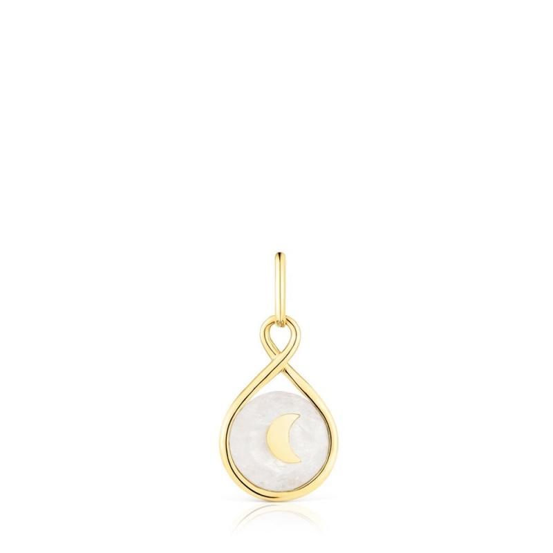 Colgantes TOUS vermeil Reversible with moonstone Alma Motif Mujer Plateados | 1835WIUQE