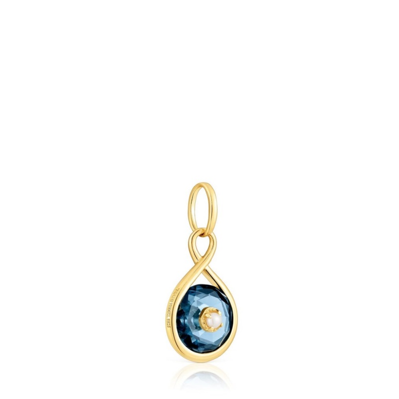 Colgantes TOUS vermeil Reversible with topaz cultured pearl Alma Motif Mujer Plateados | 1453GIKOZ