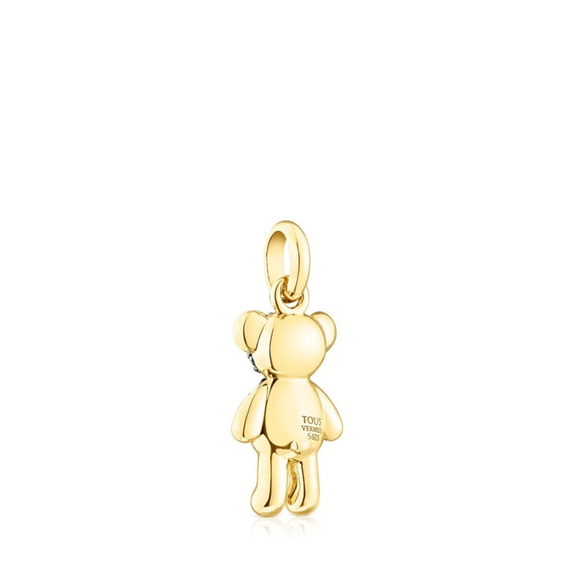 Colgantes TOUS vermeil Teddy Bear Splash with smoky quartz Mujer Plateados | 8972RHDGU