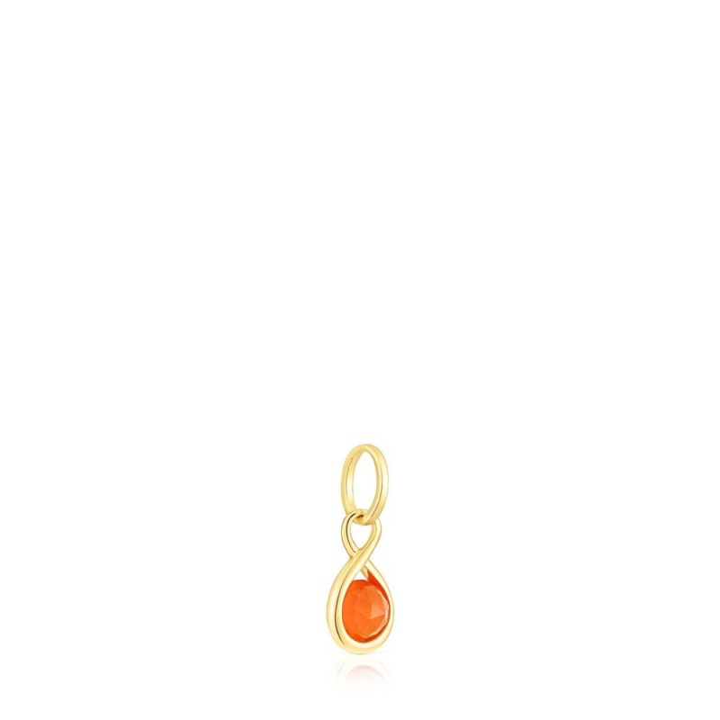 Colgantes TOUS vermeil with carnelian Alma Motif Mujer Plateados | 2961VLFNU