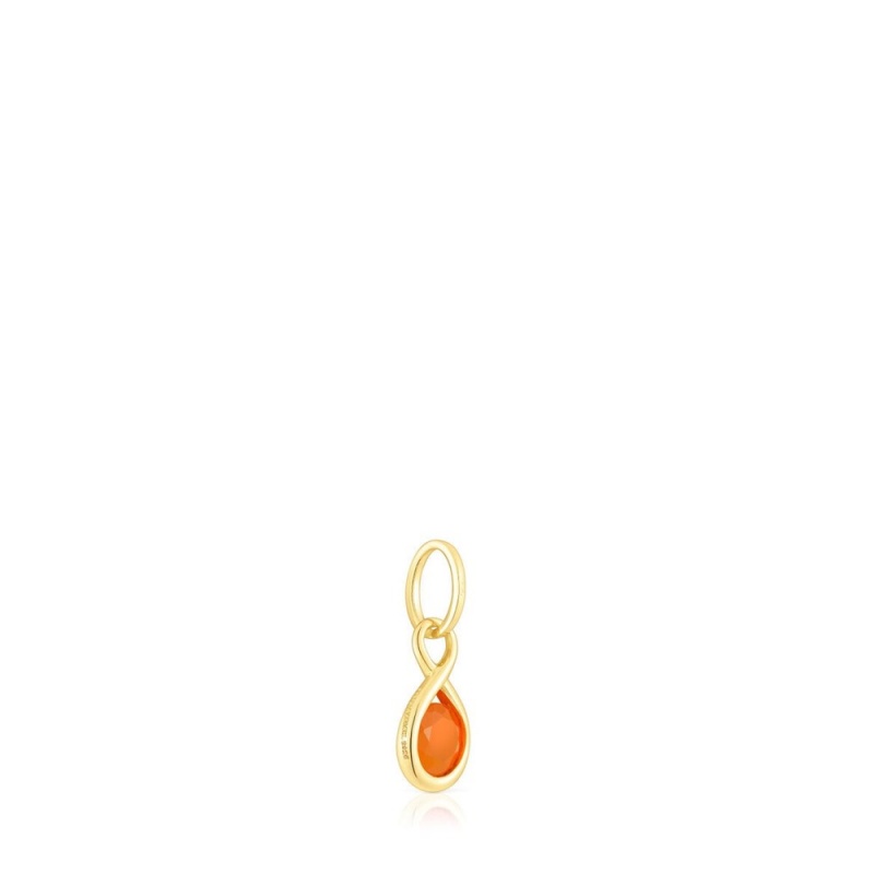 Colgantes TOUS vermeil with carnelian Alma Motif Mujer Plateados | 2961VLFNU