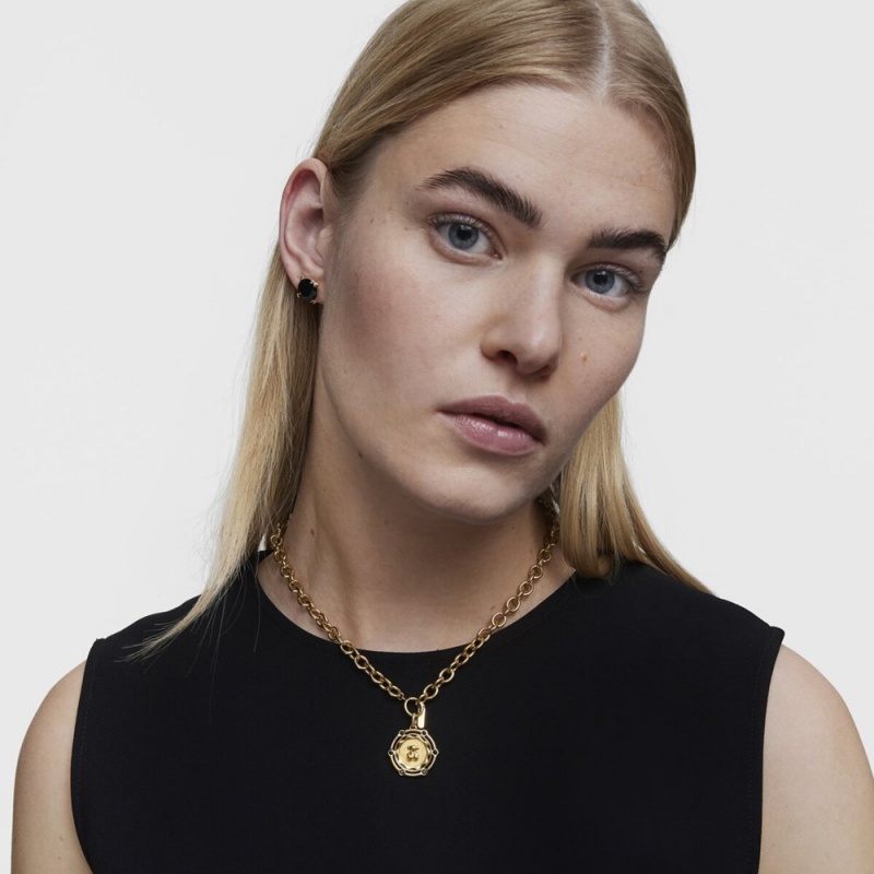 Collares TOUS Curb chain Choker with 18 kt plating over Mujer Dorados Plateados | 8596DHQCJ