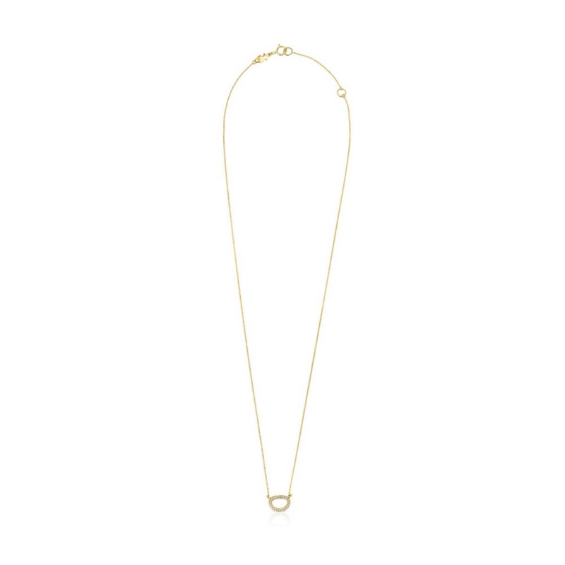 Collares TOUS Hav necklace in with circle of diamonds Mujer Dorados | 9437VIXBQ