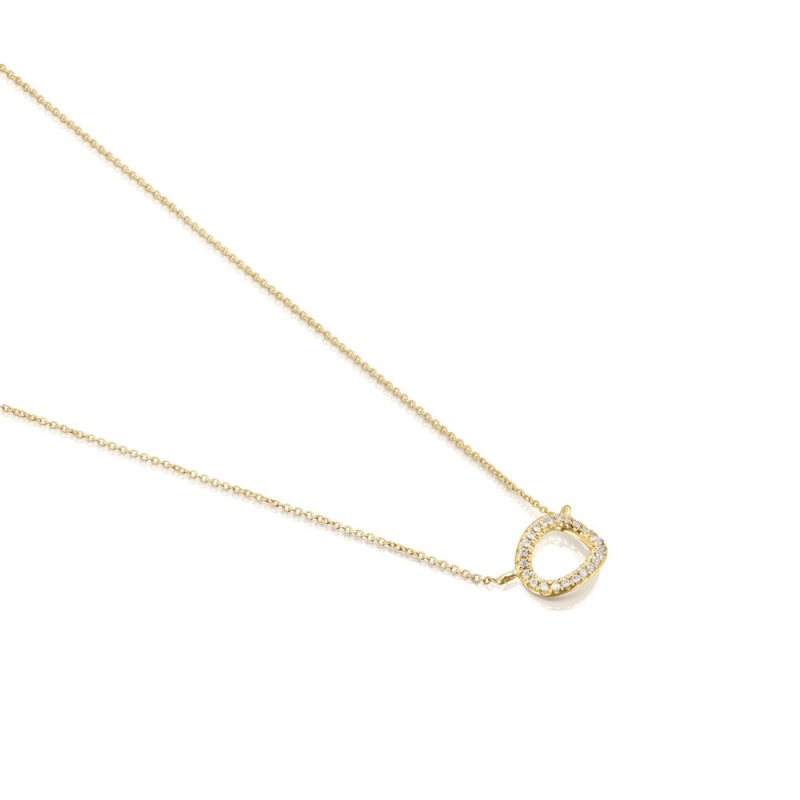 Collares TOUS Hav necklace in with circle of diamonds Mujer Dorados | 9437VIXBQ