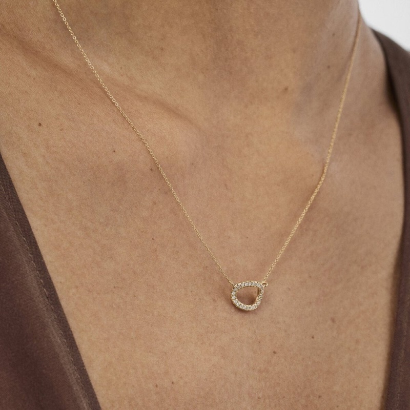 Collares TOUS Hav necklace in with circle of diamonds Mujer Dorados | 9437VIXBQ