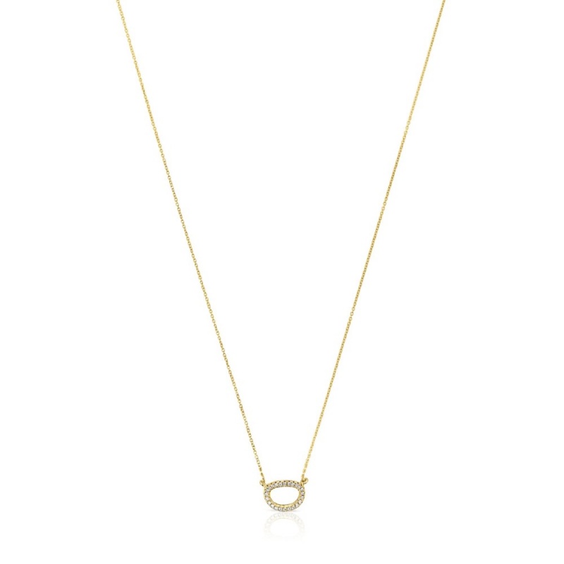 Collares TOUS Hav necklace in with circle of diamonds Mujer Dorados | 9437VIXBQ