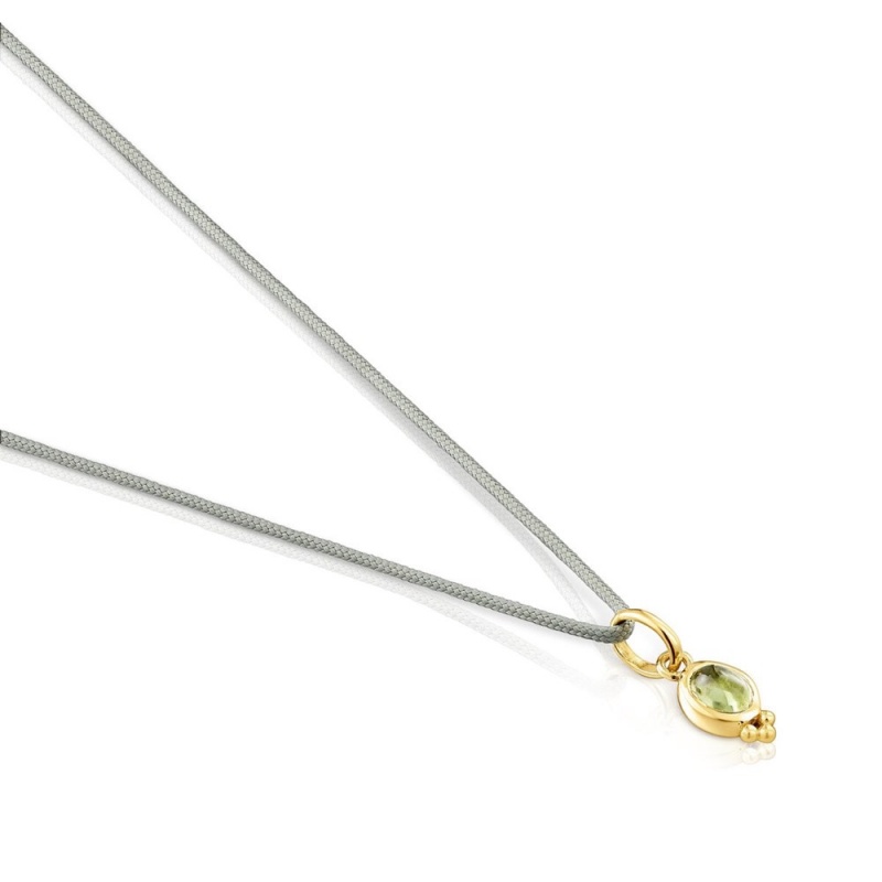 Collares TOUS Magic Nature with peridot cord Mujer Grises | 4672RVHJL