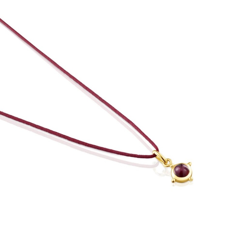 Collares TOUS Magic Nature with ruby garnet-colored cord Mujer Rojos Oscuro | 8796YVTMB