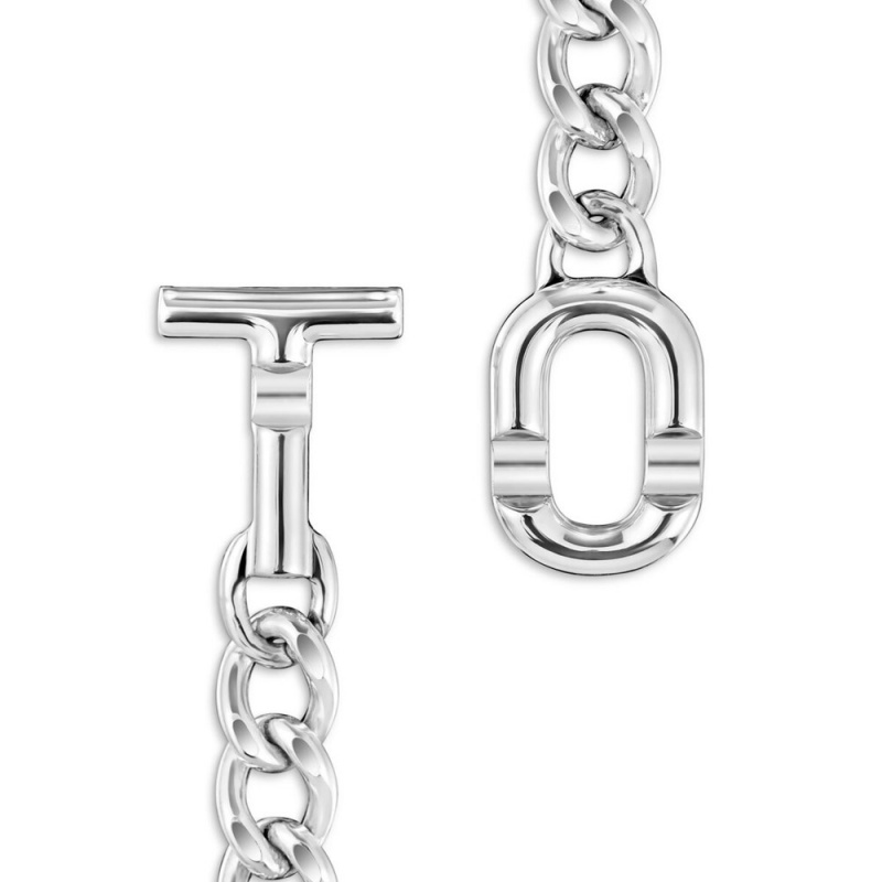 Collares TOUS Manifesto Man curbed Chain in Mujer Plateados | 2865QRHEM