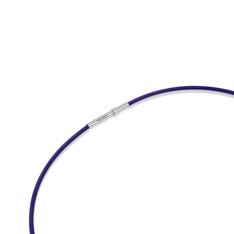 Collares TOUS Mesh Tube lilac IP steel necklace 2 mm Mujer Morados Grises | 7054SMHBK