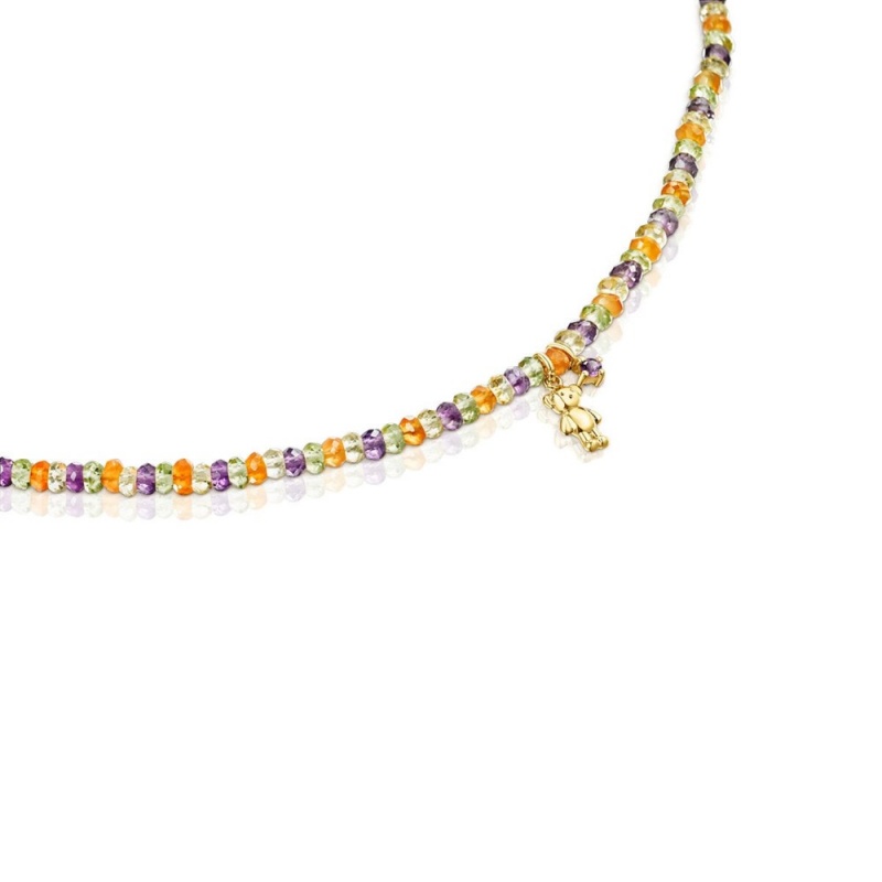 Collares TOUS Teddy Bear Choker with gemstones Mujer Dorados | 9185NFSDY