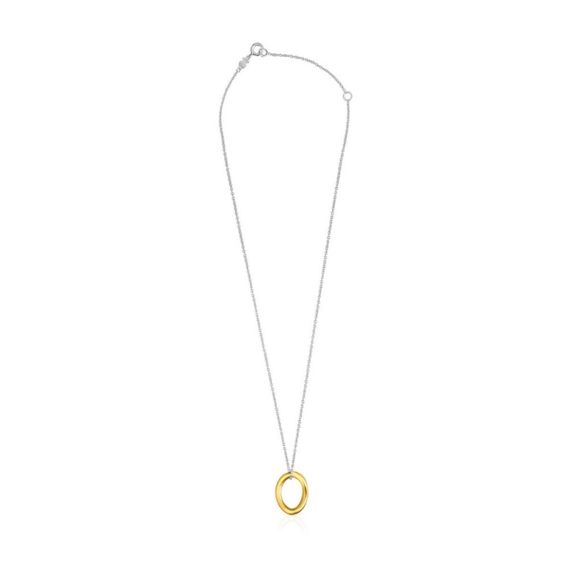 Collares TOUS Two-tone vermeil Hav with ring Mujer Plateados | 8245OJFAN