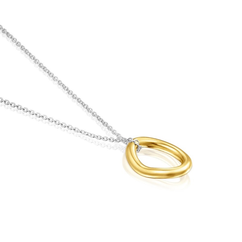 Collares TOUS Two-tone vermeil Hav with ring Mujer Plateados | 8245OJFAN