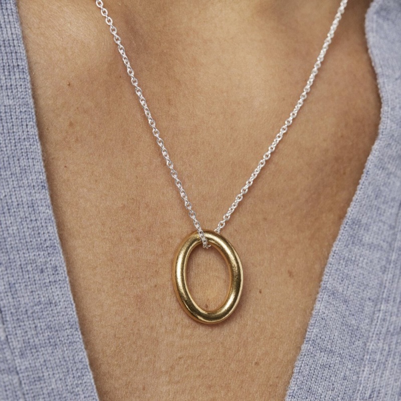 Collares TOUS Two-tone vermeil Hav with ring Mujer Plateados | 8245OJFAN