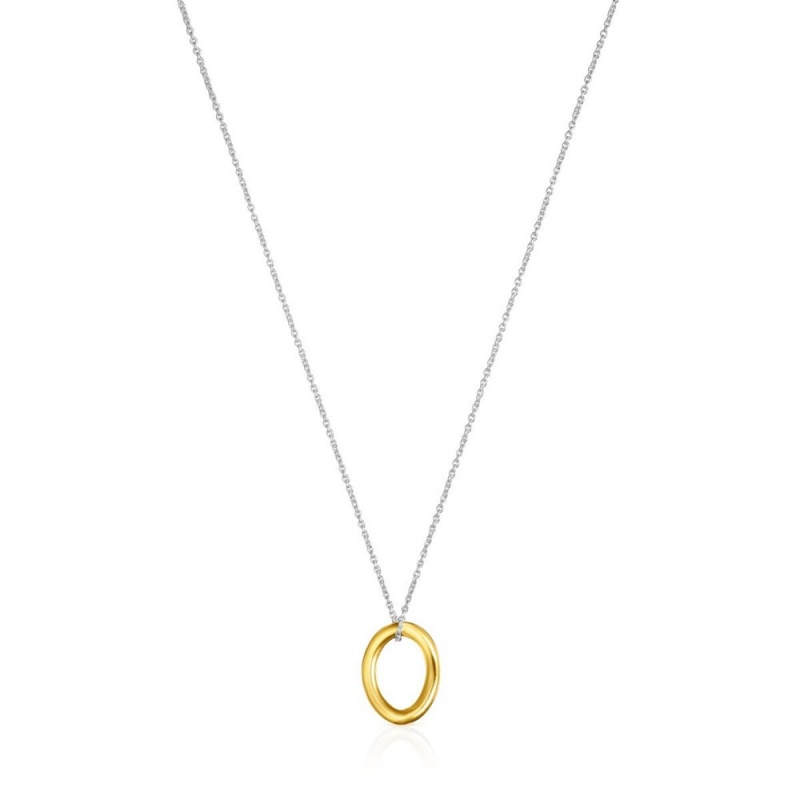 Collares TOUS Two-tone vermeil Hav with ring Mujer Plateados | 8245OJFAN