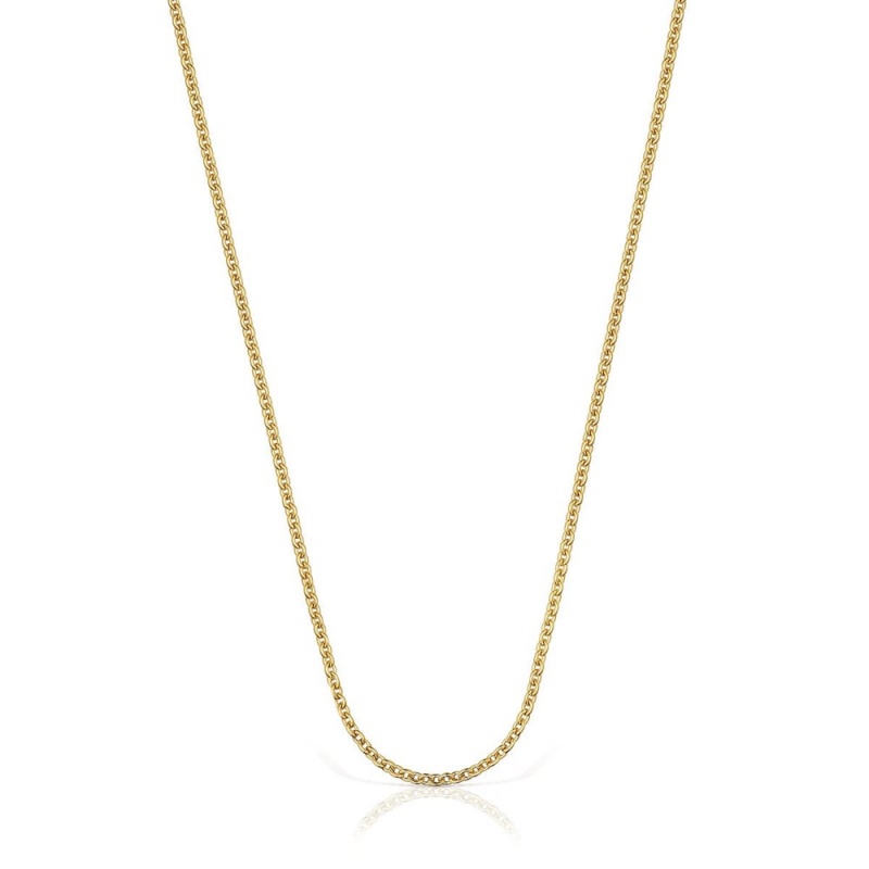 Collares TOUS Vermeil Chain Choker. 45cm. Mujer Plateados | 5639NUSMX