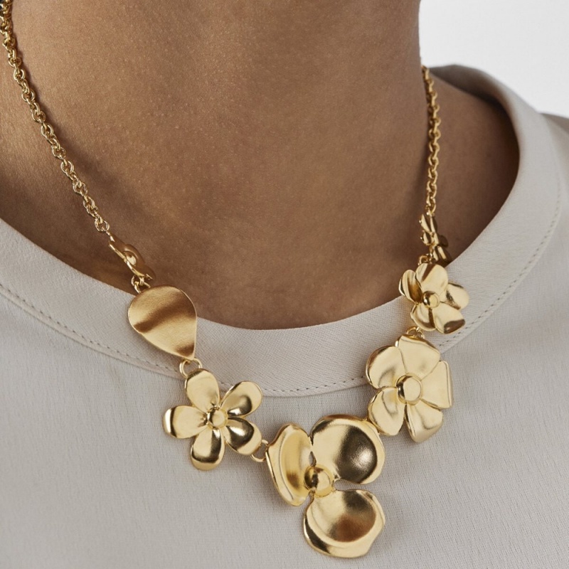 Collares TOUS Vermeil Fragile Nature flowers Mujer Plateados | 7053QSLGR