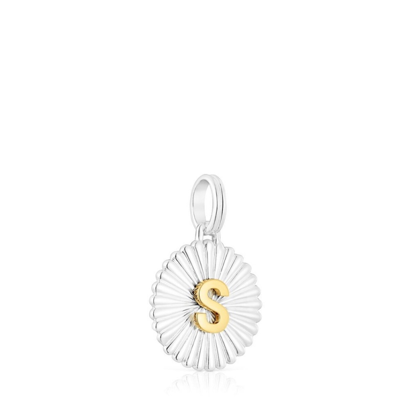 Collares TOUS vermeil Alphabet letter S medallion Pendant Mujer Plateados | 3057KQJUZ