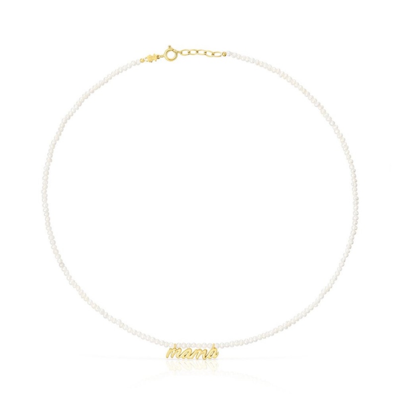 Collares TOUS vermeil Mama with cultured pearls Mama Mujer Plateados | 9258FKHYB